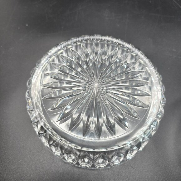Studio Nova Crystal Dish Golden Poinsettia Floral Lid Japan JJ3974 - Picture 6 of 7